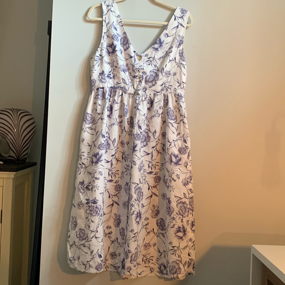 Cynthia Rowley, stunning linen floral midi dress, Sz 6